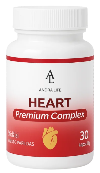Vitaminai ir augaliniai ekstraktai Heart Complex sudėtyje
