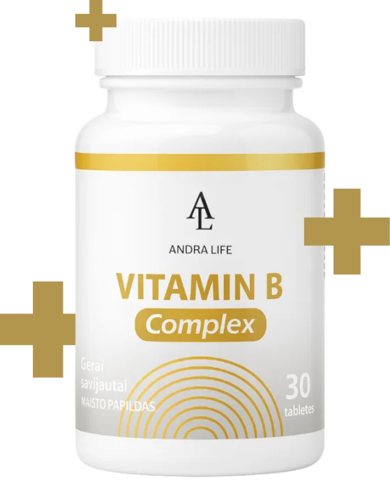 AndraLife Vitamin B Complex pakuotė – B grupės vitaminai energijai