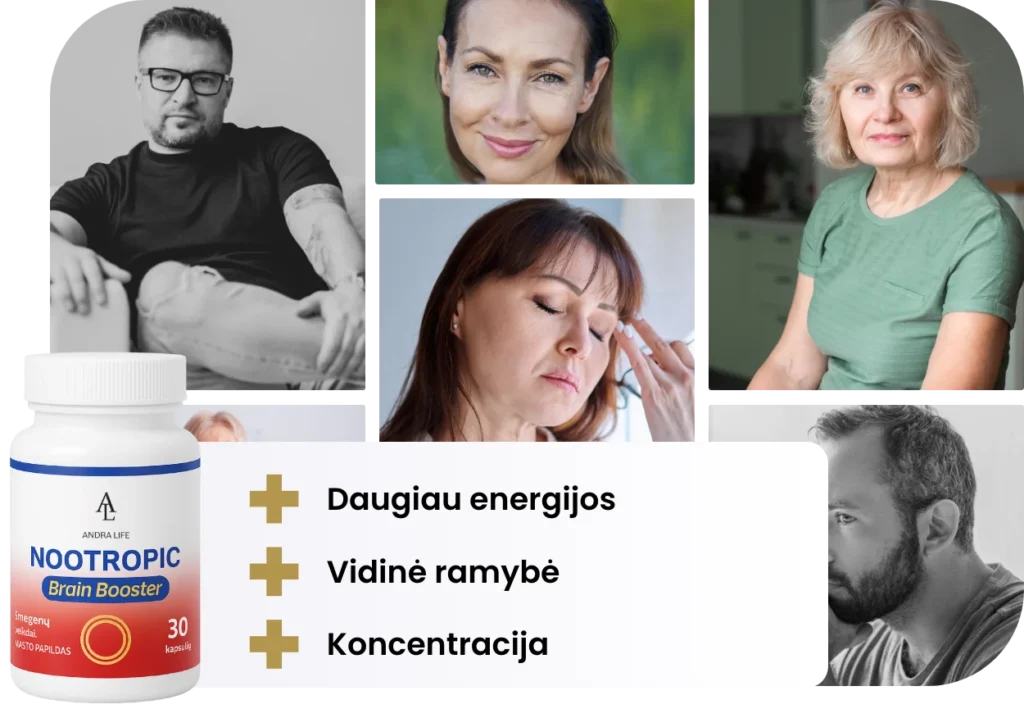 AndraLife Nootropic Brain Booster pakuotė – dėmesiui ir atminčiai