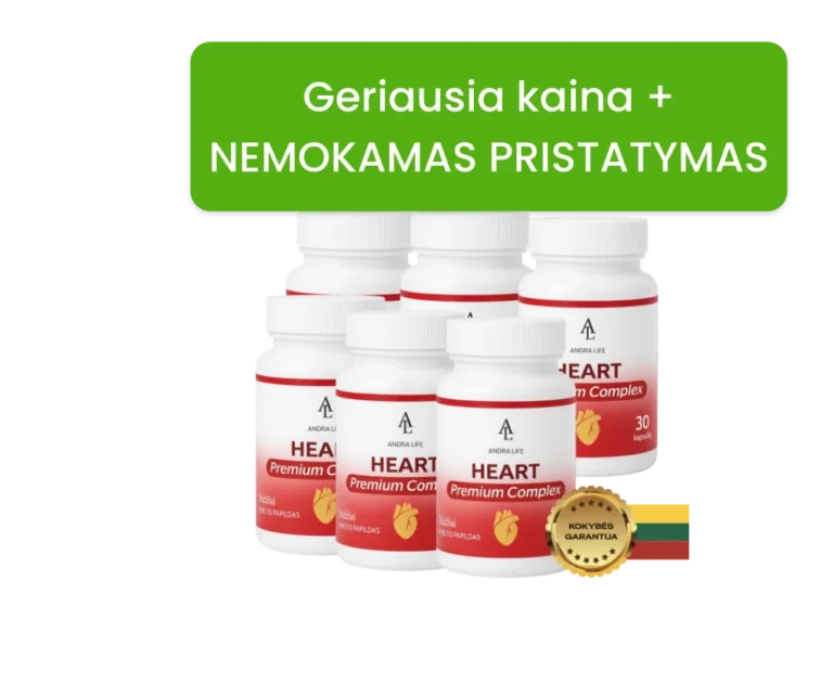 Vitaminai ir augaliniai ekstraktai Heart Complex sudėtyje